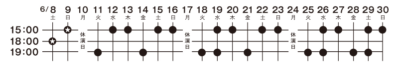 雨とベンツと国道と私　日程表　モダンスイマーズ　シアターイースト